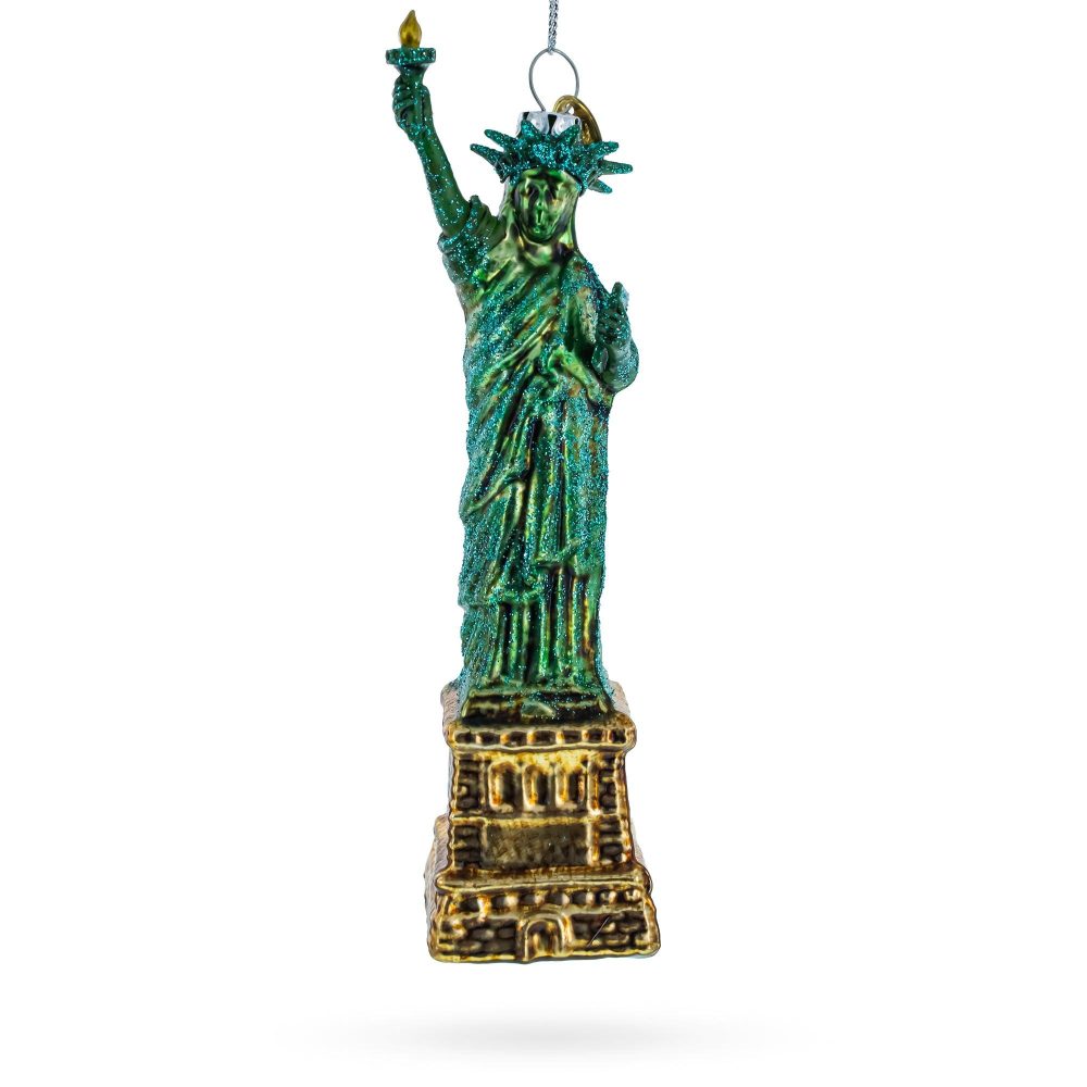 Statue Of Liberty New York Blown Glass Christmas Ornament  |   Travel Ornaments Travel