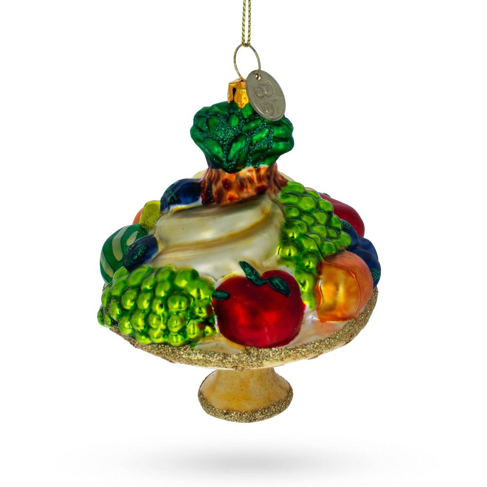 Sumptuous Fruit Platter Blown Glass Christmas Ornament  |   Food Food Food