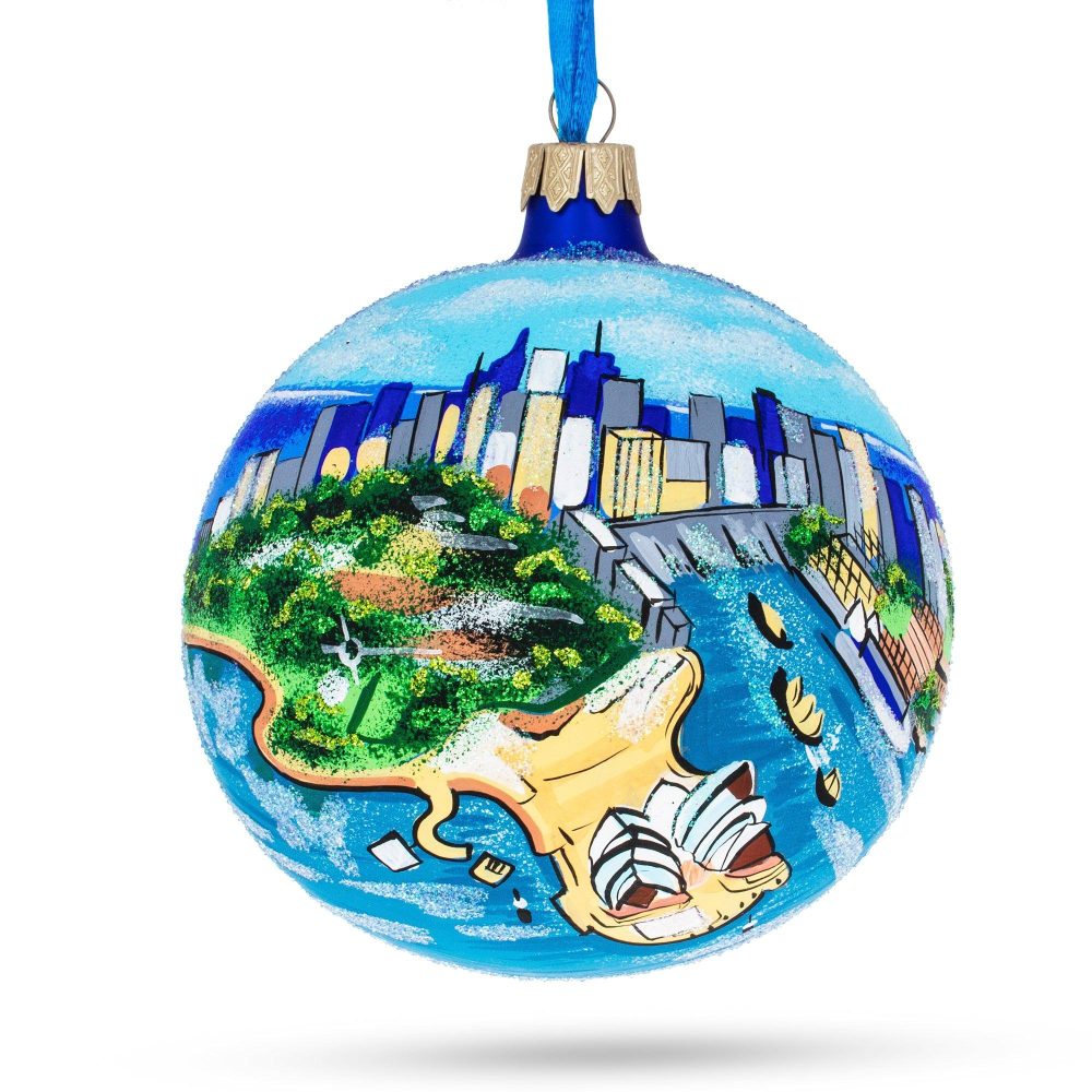 Sydney, Australia Glass Ball Christmas Ornament 4 Inches  |   Travel Ornaments Travel