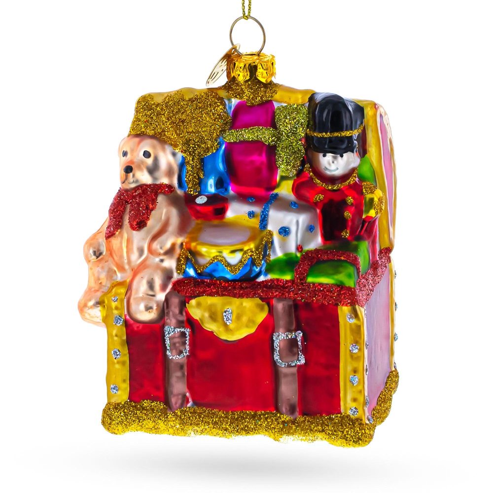 Teddy Bear, Nutcracker, And Gift Chest Glass Christmas Ornament  |   Nutcrackers Nutcrackers Nutcrackers