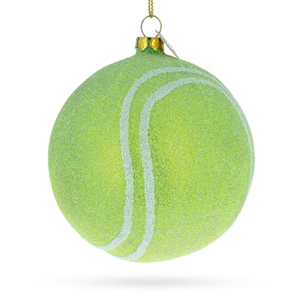 Tennis Ball Blown Glass Christmas Ornament  |   Personalized Ornaments Personalized