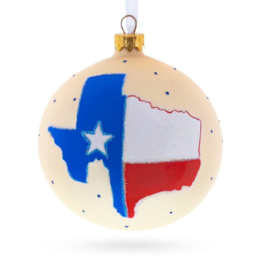 Texas State, Usa Glass Ball Christmas Ornament 4 Inches  |   Travel Ornaments Travel