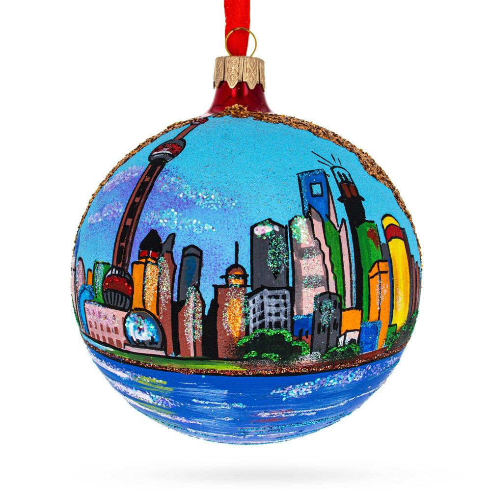 The Bund (Wai Tan), Shanghai, China Glass Ball Christmas Ornament 4 Inches  |   Travel Ornaments Travel