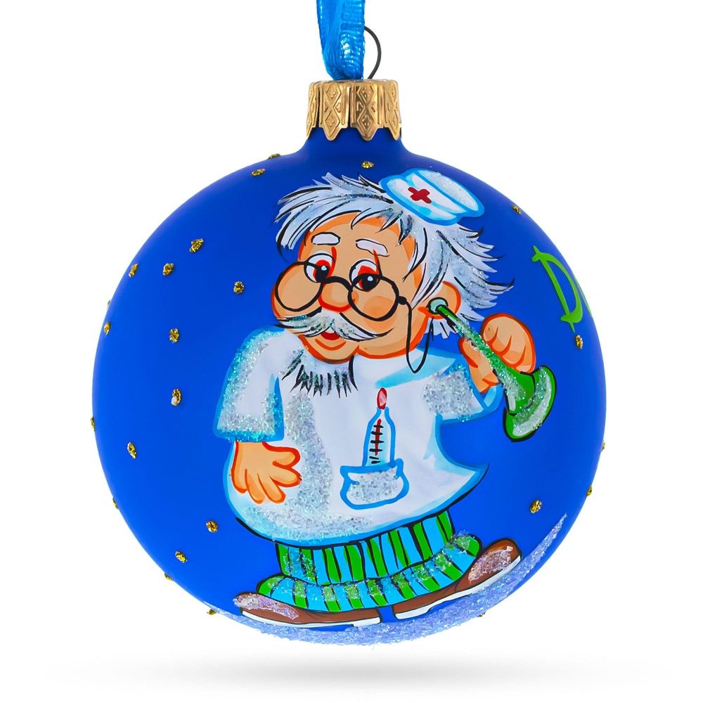 The Caring Doctor Blown Glass Ball Christmas Ornament 3.25 Inches  |   Occupations Occupations Occupations