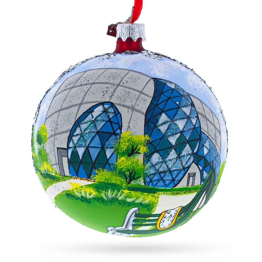 The Dali Museum, St. Petersburg, Florida, Usa Glass Ball Christmas Ornament 4 Inches  |   Travel Ornaments Travel