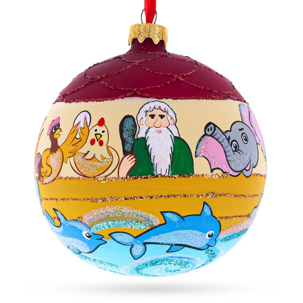 The Noah’S Ark Blown Glass Ball Christmas Ornament 4 Inches  |   Religious Ornaments Ornaments Religious Ornaments