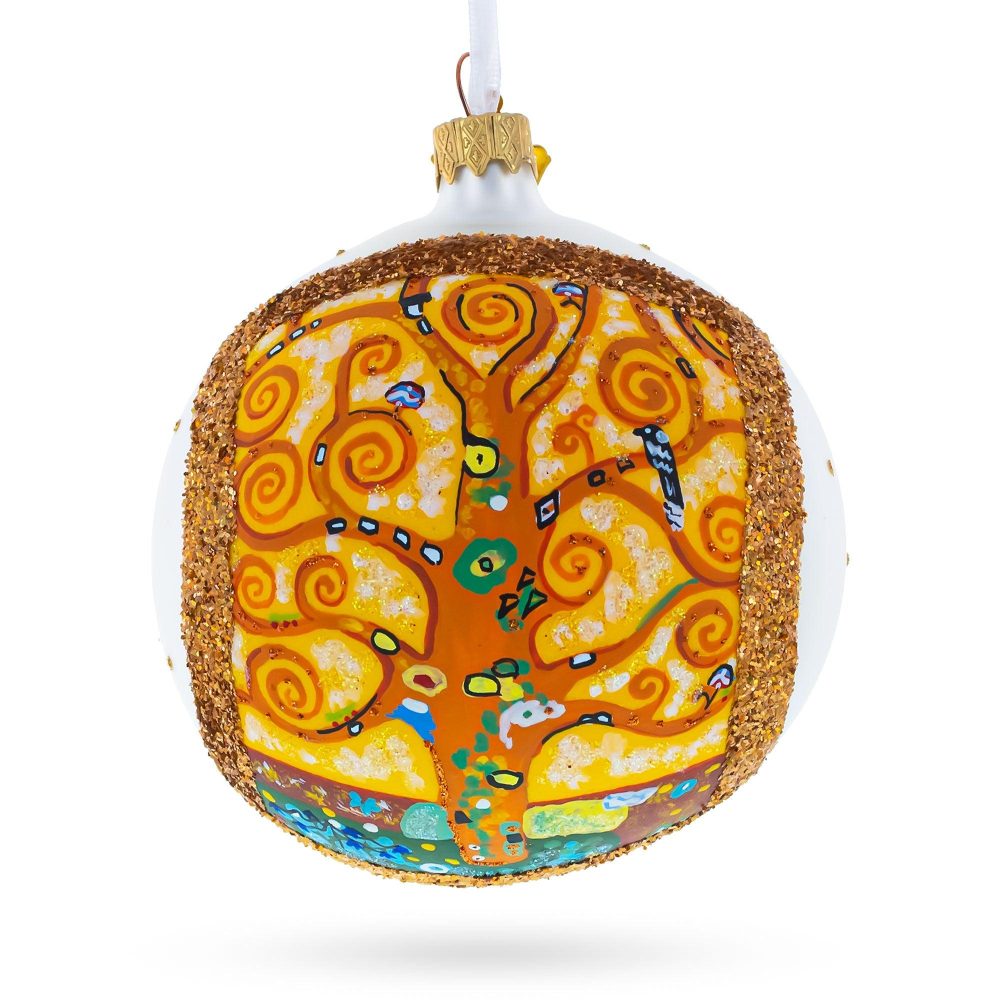 The Tree Of Life Painting By Gustav Klimt Glass Ball Christmas Ornament  |   Artworks Artworks Artworks