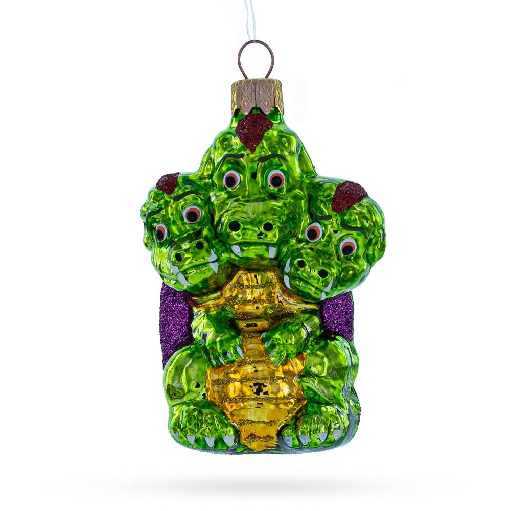 Three Headed Dragon Folk Tale Character Mini Glass Christmas Ornament  |   Fairy Tales Fairy Tales Fairy Tales