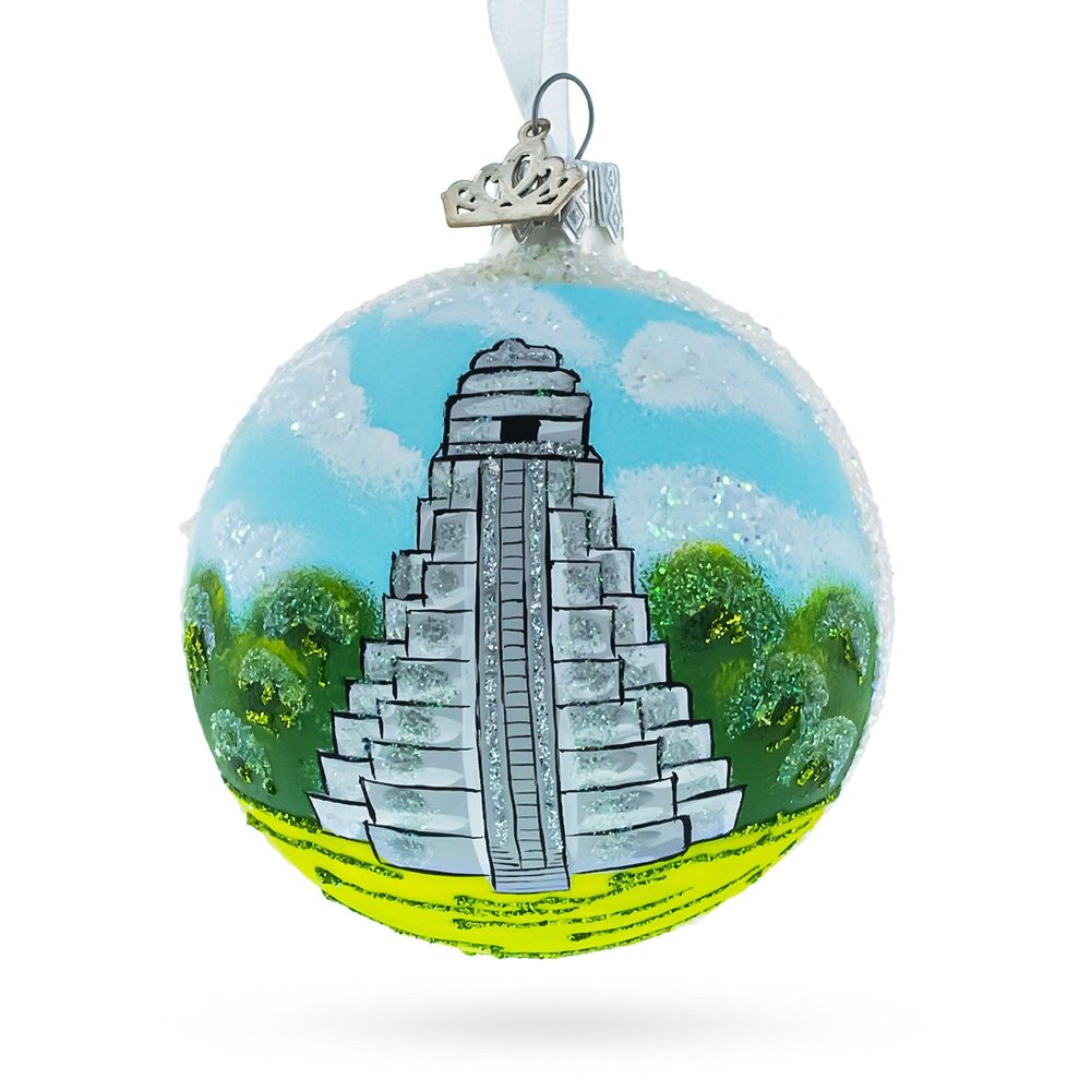 Tikal, Guatemala Glass Ball Christmas Ornament 3.25 Inches  |   Travel Ornaments Travel