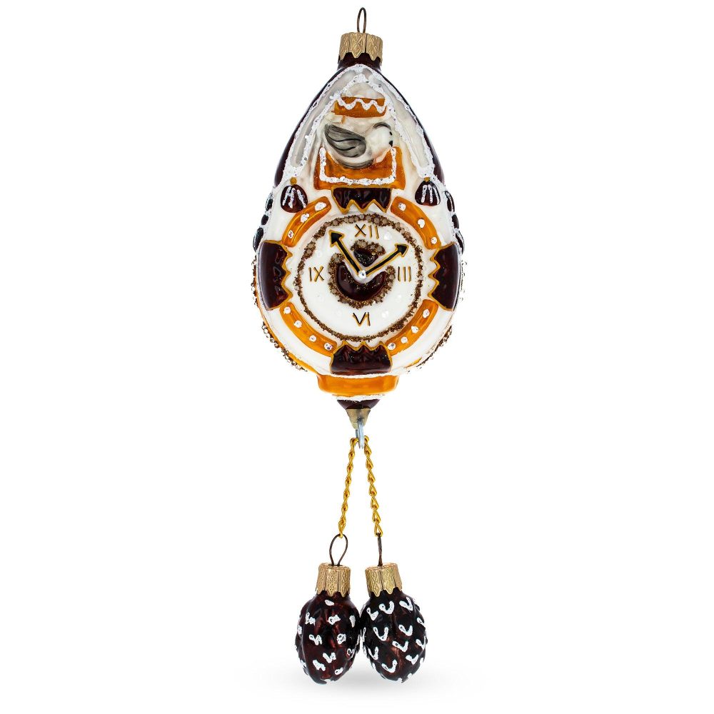 Traditional German Cuckoo Clock Mini Glass Christmas Ornament  |   Houseware Houseware Houseware