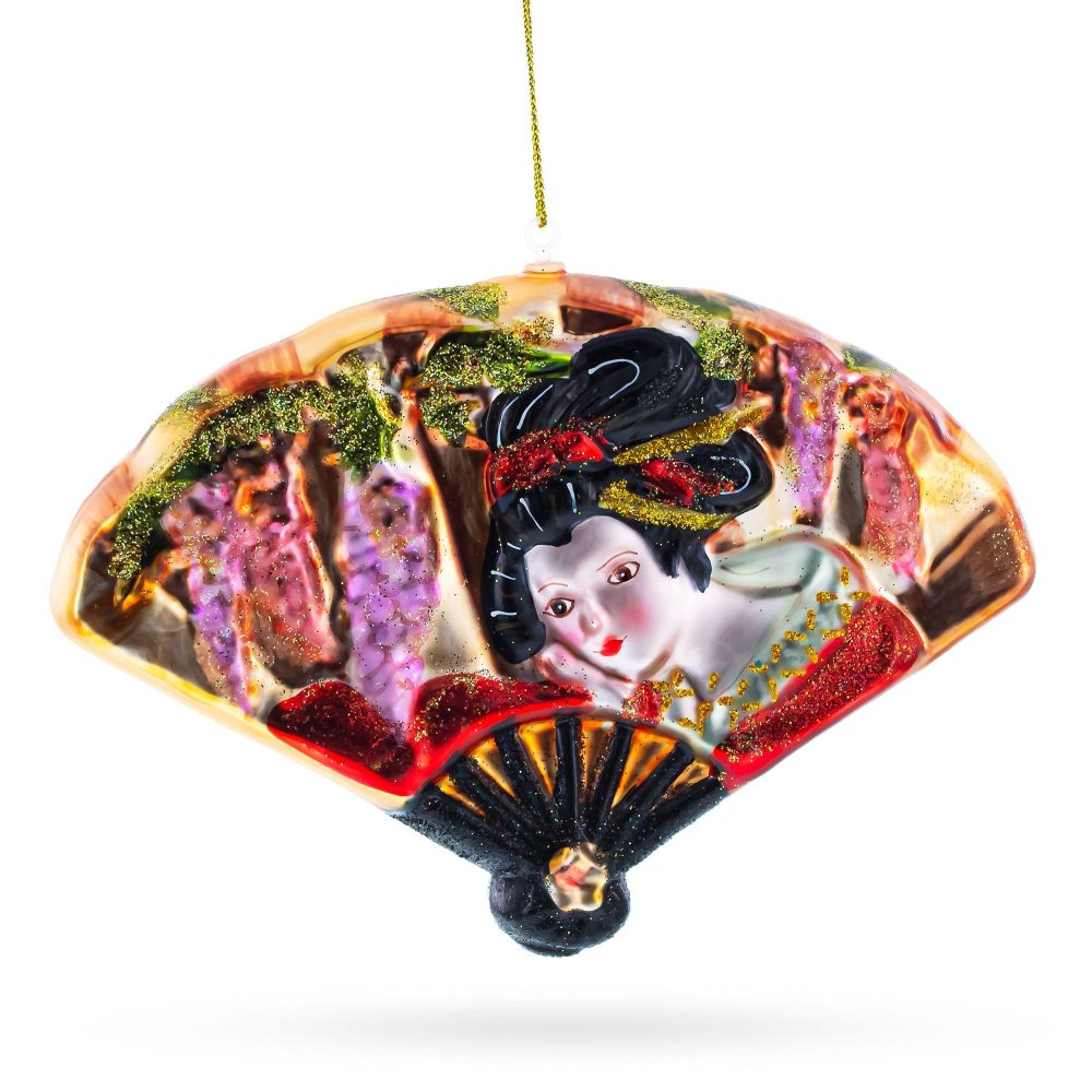 Traditional Japanese Fan Blown Glass Christmas Ornament  |   Santa Ornaments Santa