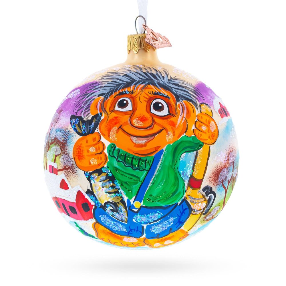 Troll The Fisherman Blown Glass Ball Christmas Ornament 4 Inches  |   Fairy Tales Fairy Tales Fairy Tales