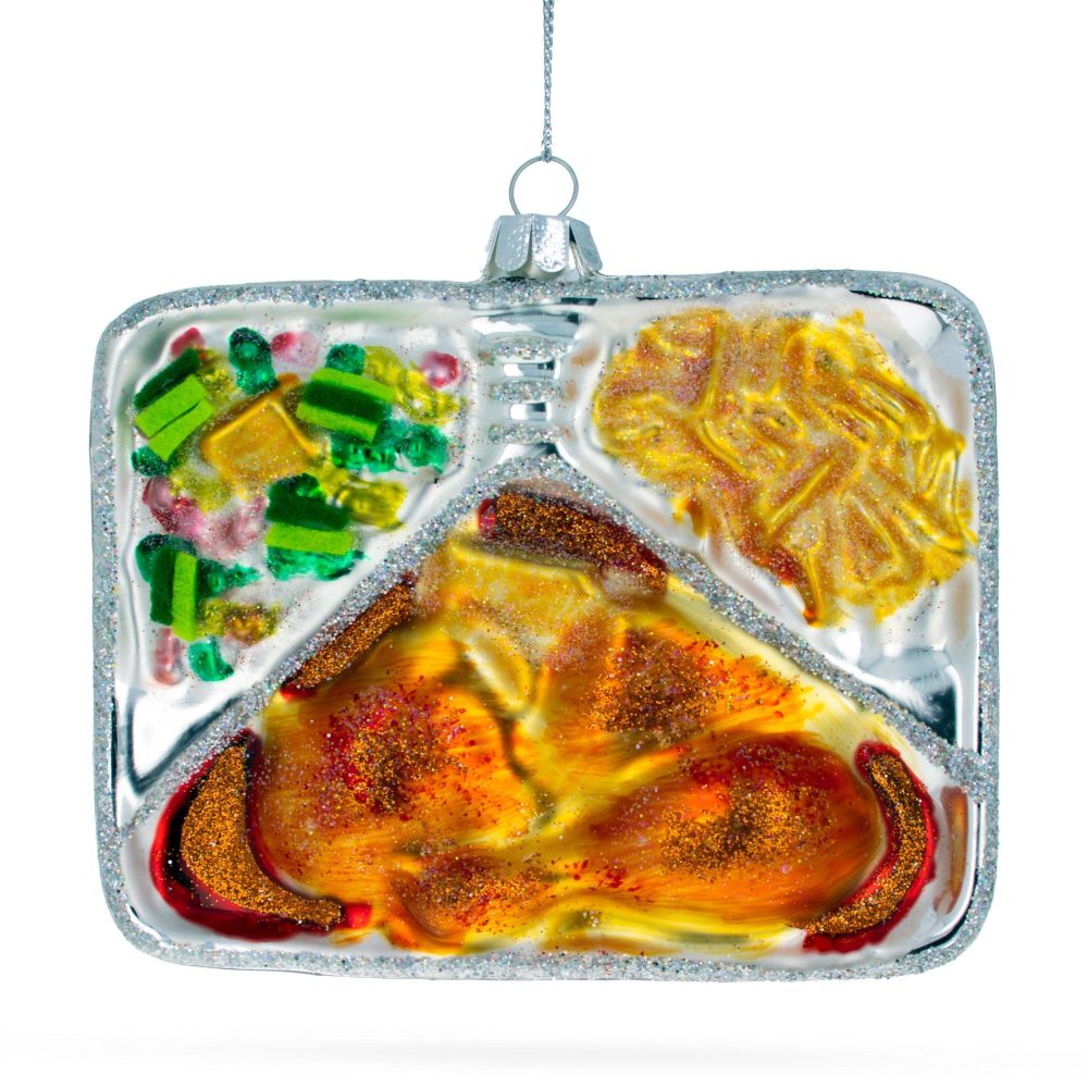 Tv Dinner Glass Christmas Ornament  |   Food Food Food