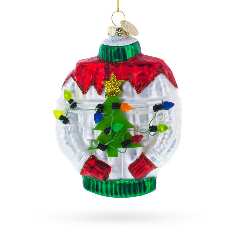 Ugly Christmas Sweater Blown Glass Christmas Ornament  |   Fashion Fashion Fashion