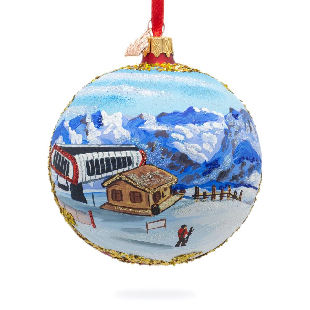 Val D ‘Isere, France Glass Ball Christmas Ornament 4 Inches  |   Travel Ornaments Travel