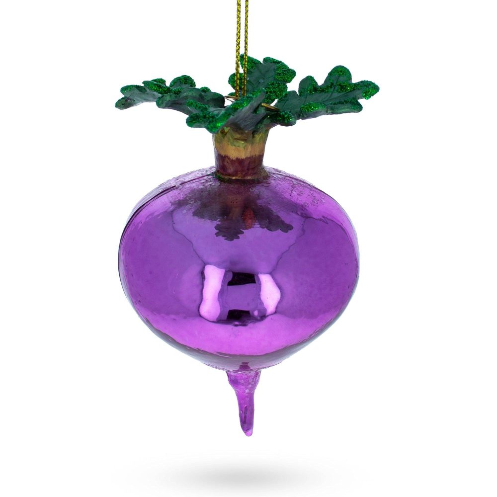 Vibrant Beetroot Blown Glass Christmas Ornament  |   Food Food Food