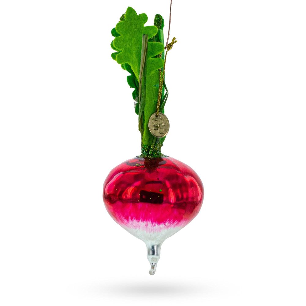 Vibrant Radish Blown Glass Christmas Ornament  |   Food Food Food