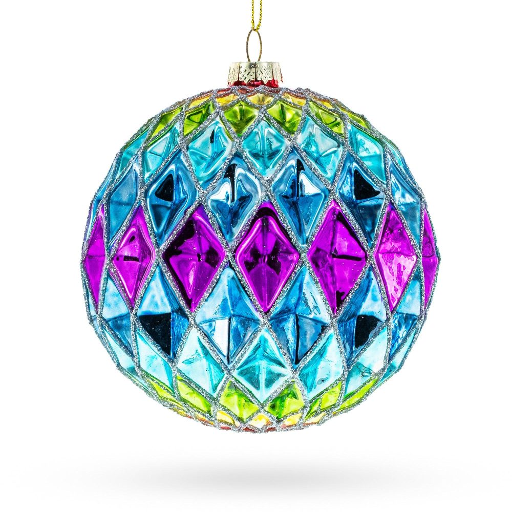 Vibrantly Colored Radiant Blown Glass Christmas Ornament  |   Retro Ornaments Retro