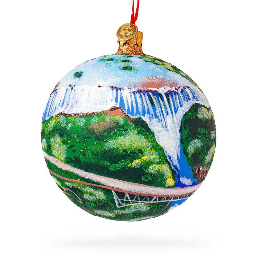 Victoria Falls, Republic Of Zimbabwe Glass Ball Christmas Ornament 4 Inches  |   Travel Ornaments Travel