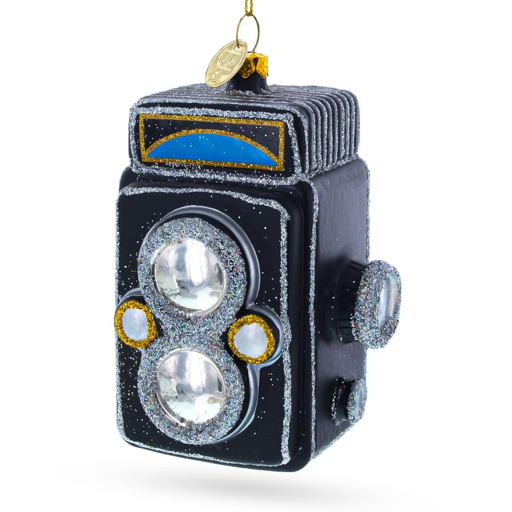 Vintage-Inspired Camera Blown Glass Christmas Ornament  |   Personalized Ornaments Personalized