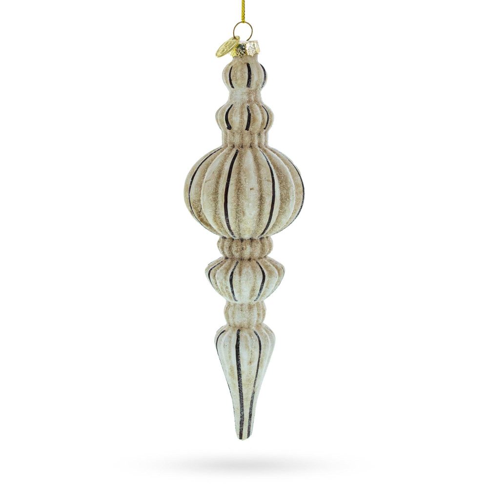 Vintage-Inspired Finial Blown Glass Christmas Ornament  |   Couturier Couturier Couturier