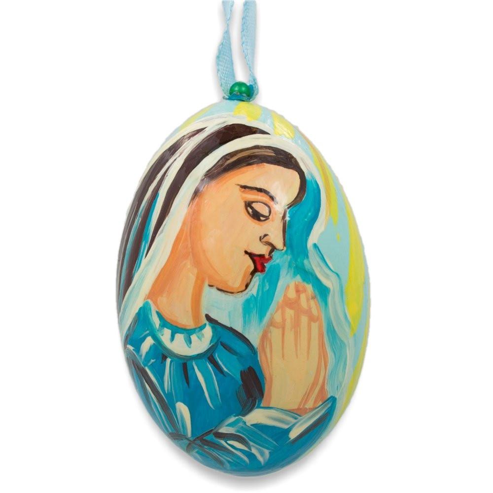 Virgin Mary Nativity Scene Wooden Christmas Ornament 3 Inches  |   Religious Ornaments Ornaments Religious Ornaments