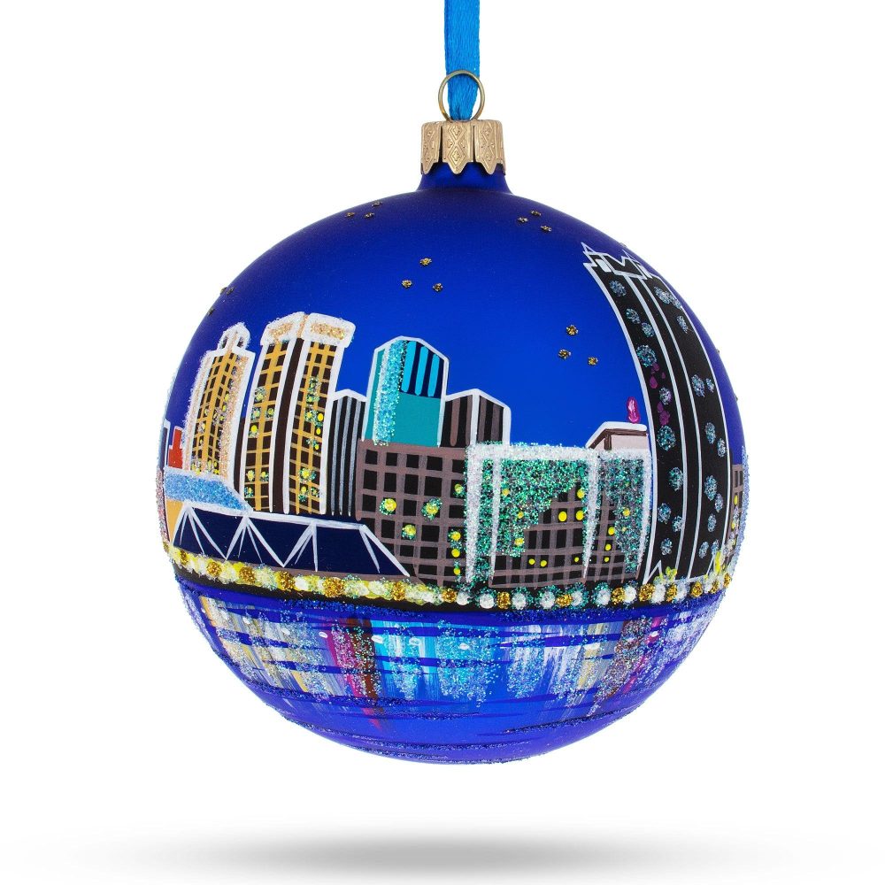 Virginia Beach, Virginia, Usa Glass Ball Christmas Ornament 4 Inches  |   Travel Ornaments Travel