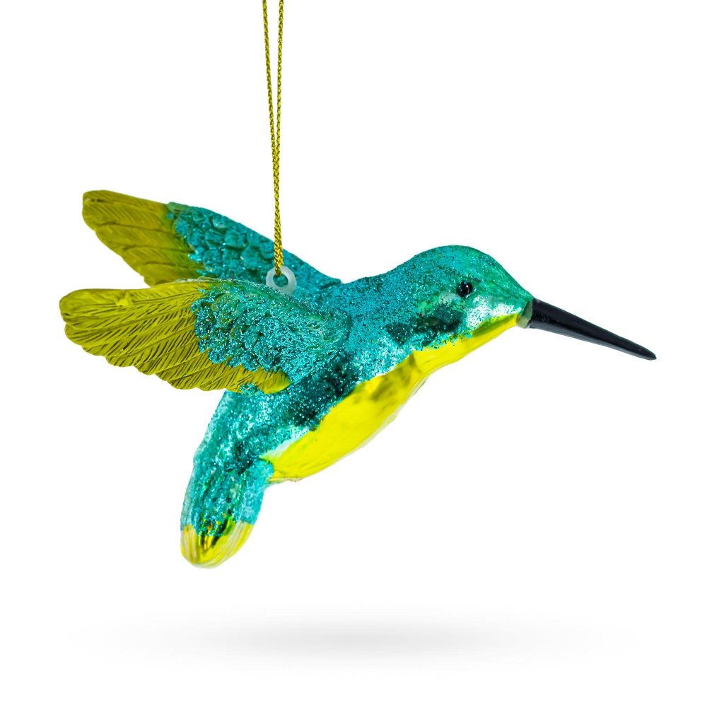 Vivid Hummingbird Blown Glass Christmas Ornament  |   Animals Animals Animals