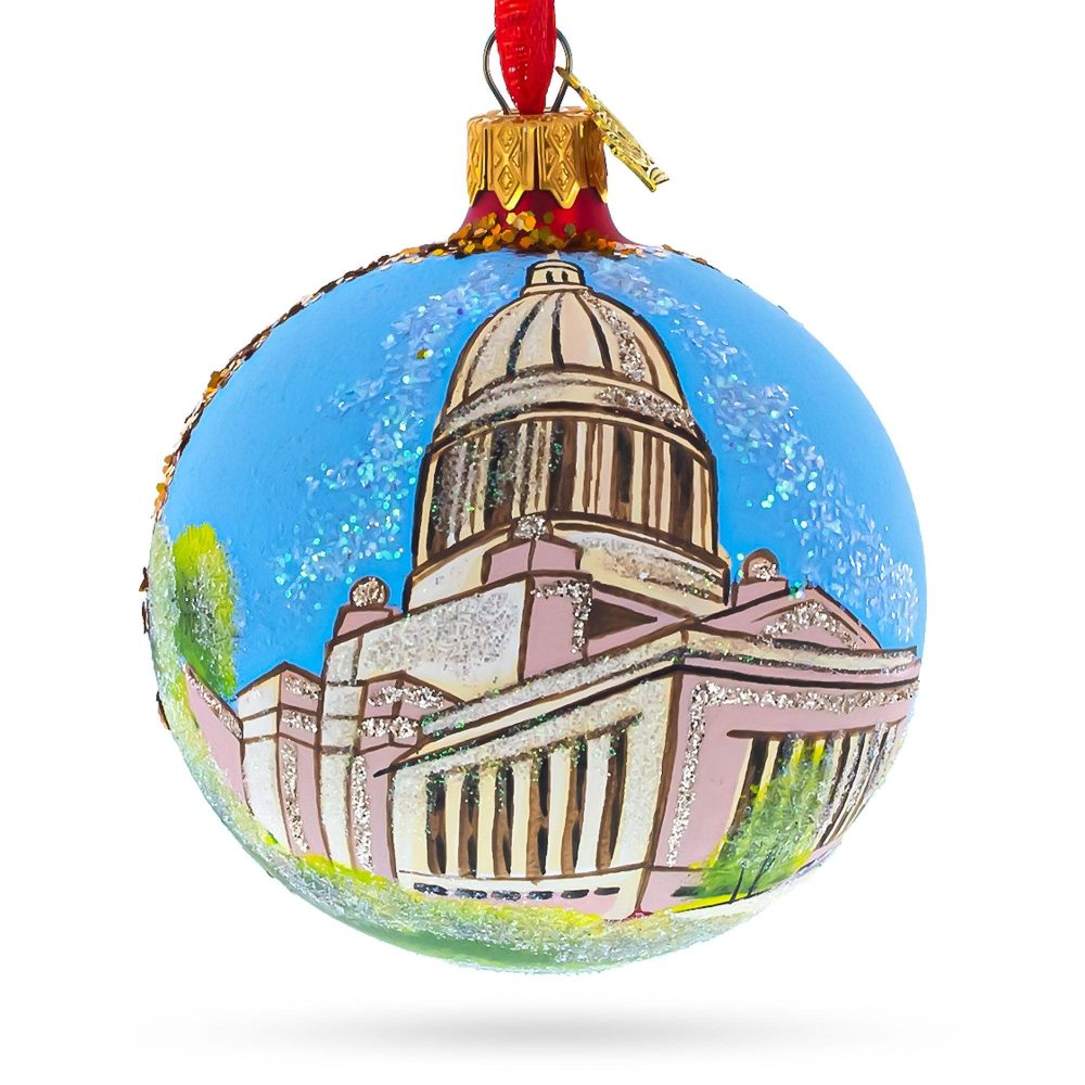 Washington State Capitol, Olympia, Washington, Usa Glass Ball Christmas Ornament 3.25 Inches  |   Travel Ornaments Travel