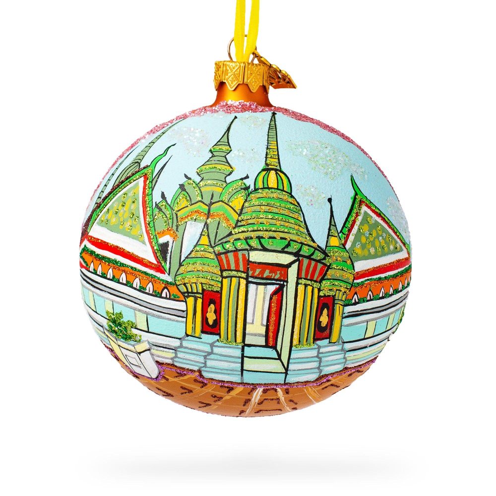 Wat Phra Chetuphon (Wat Pho), Bangkok, Thailand Glass Ball Christmas Ornament 4 Inches  |   Travel Ornaments Travel