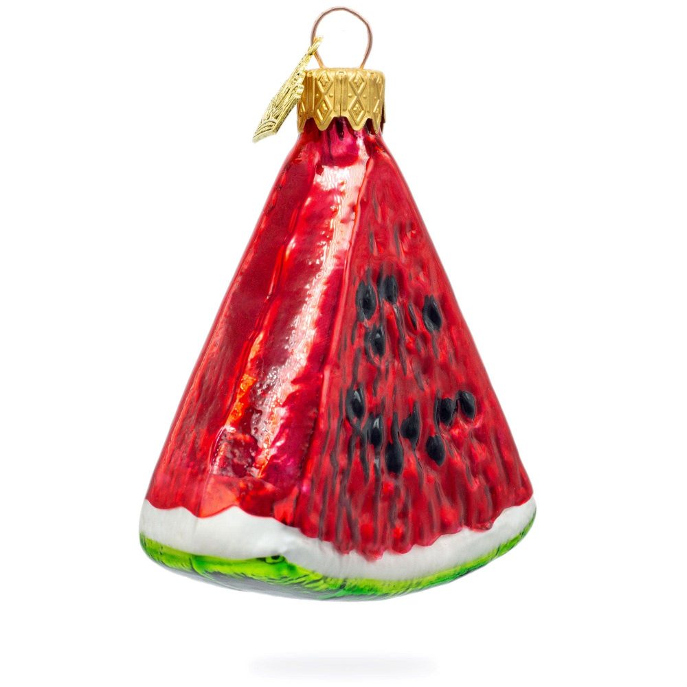 Watermelon Slice Mini Glass Christmas Ornament  |   Food Food Food