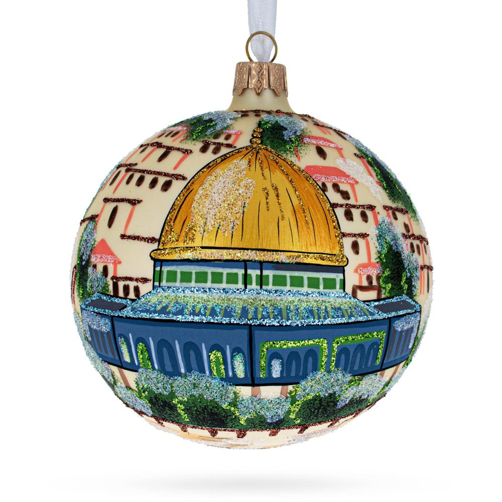 Western Wall, Temple Mount, Jerusalem, Israel Glass Ball Christmas Ornament 4 Inches  |   Travel Ornaments Travel