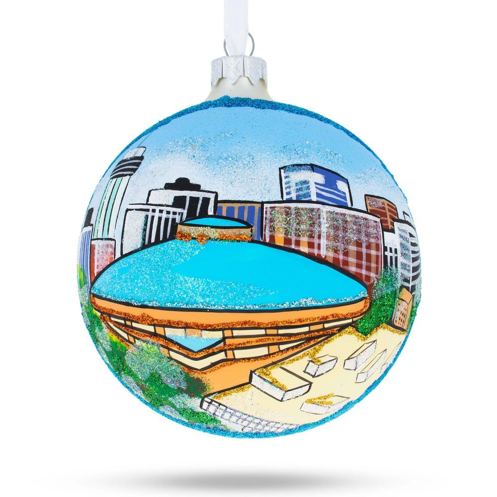 Wichita, Kansas Glass Ball Christmas Ornament 4 Inches  |   Travel Ornaments Travel