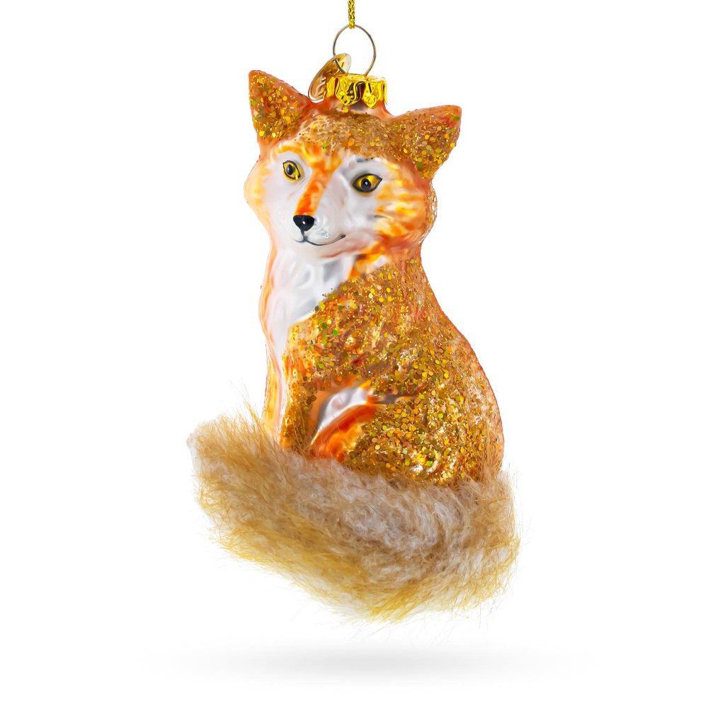 Wild Fox Blown Glass Christmas Ornament  |   Animals Animals Animals