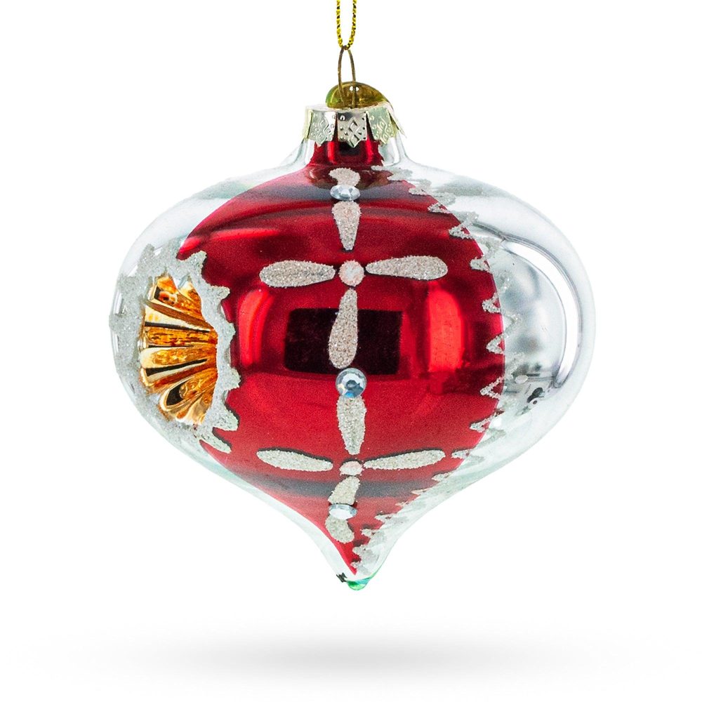 Retro Red Onion Vintage-Inspired Glass Christmas Ornament  |   Retro Ornaments Retro