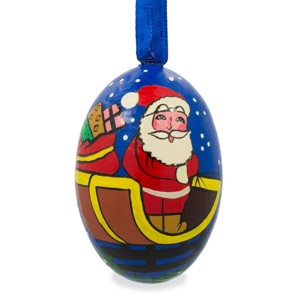 Santa Riding Wooden Christmas Ornament  |   Santa Ornaments Santa