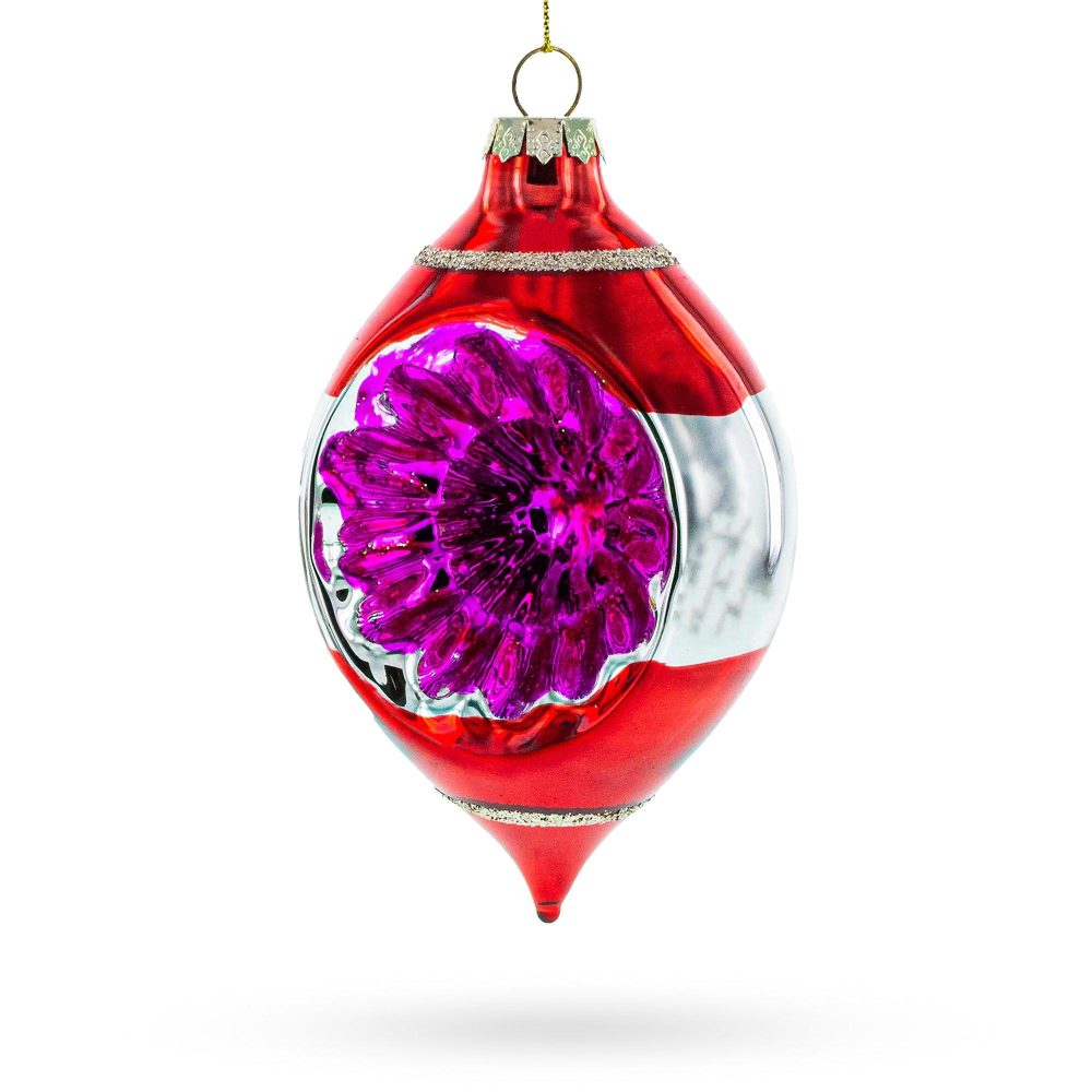 Vintage-Inspired Tinsel Blown Glass Christmas Ornament  |   Personalized Ornaments Personalized