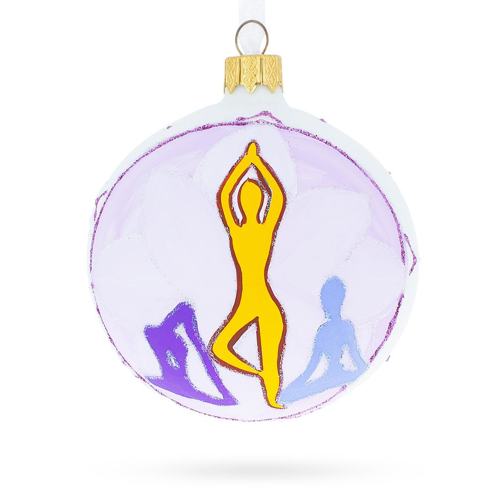 Yoga Glass Blown Ball Ornament 3.25 Inches  |   Personalized Ornaments Personalized