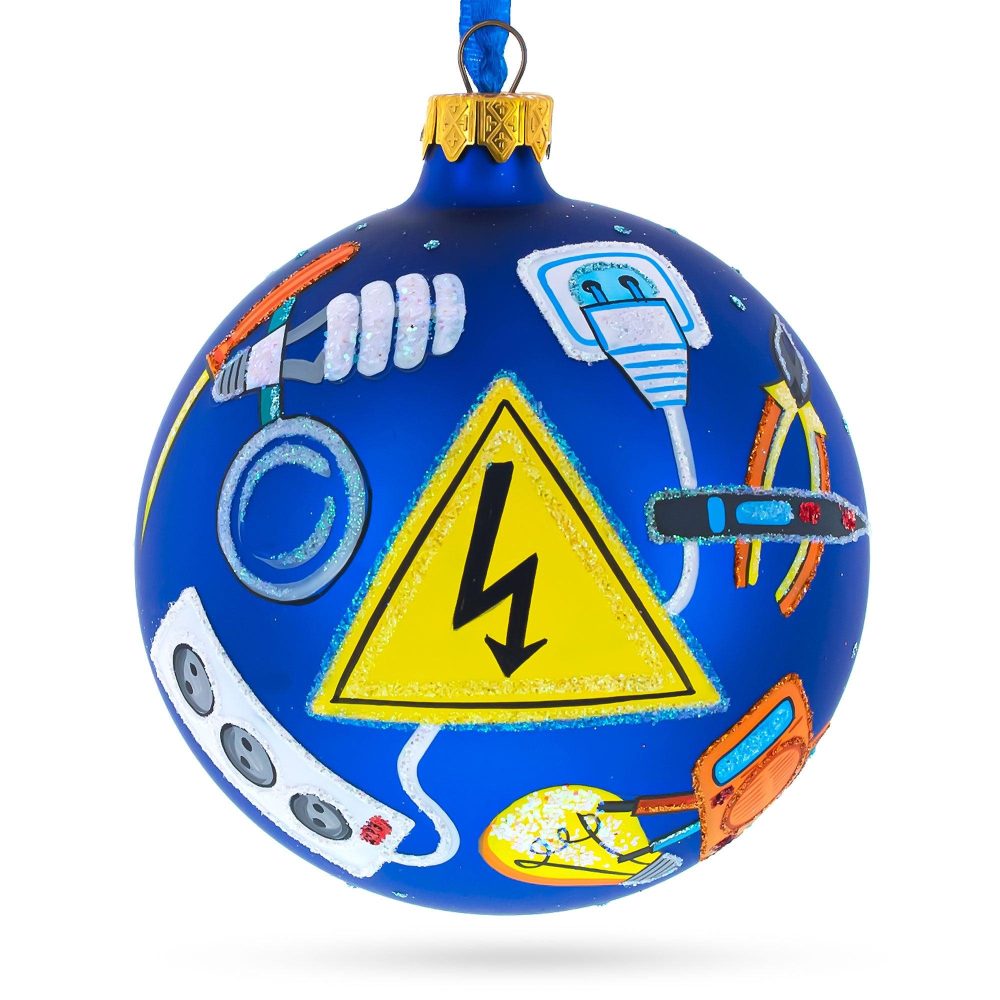 Electrician Toolbox Blown Glass Ball Christmas Ornaments 4 Inches  |   Occupations Occupations Occupations