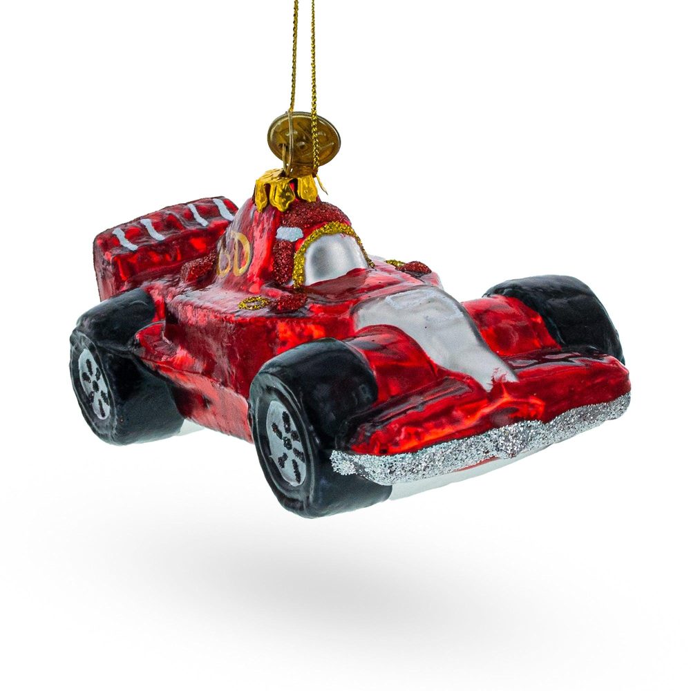 Sleek Racing Sports Car Blown Glass Christmas Ornament  |   Personalized Ornaments Personalized