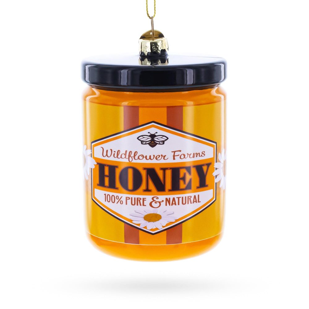 Honey Jar Blown Glass Christmas Ornament  |   Food Food Food