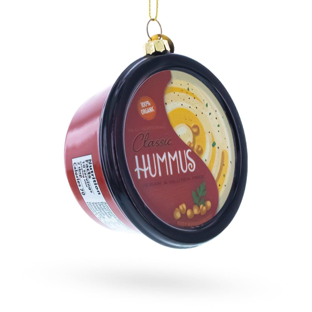 Hummus Blown Glass Christmas Ornament  |   Food Food Food