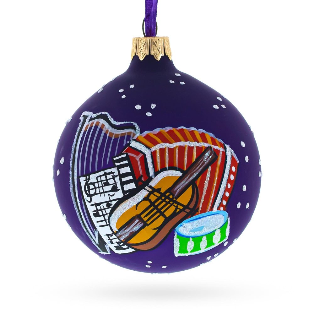 Music Instruments Glass Ball Christmas Ornament 3.25 Inches  |   Hobby Hobby Hobby